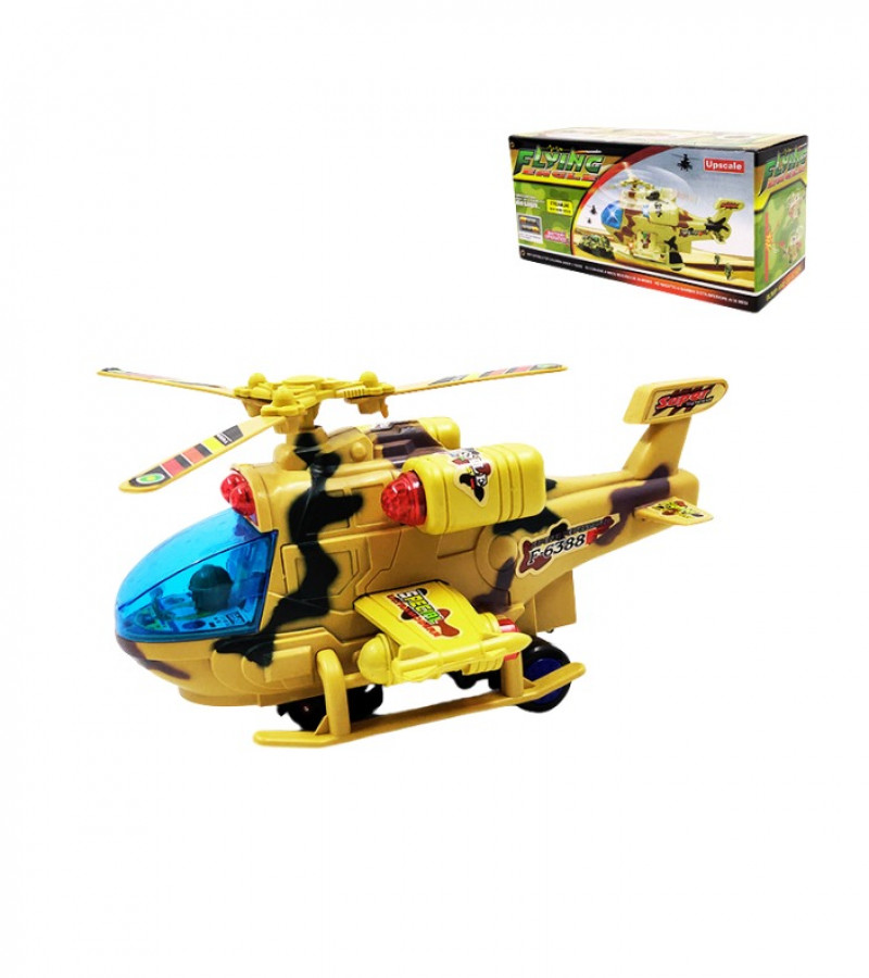 Military Bump and Go Helicopter Bump & Go Toy Chopper with Lights & Music for Kids
