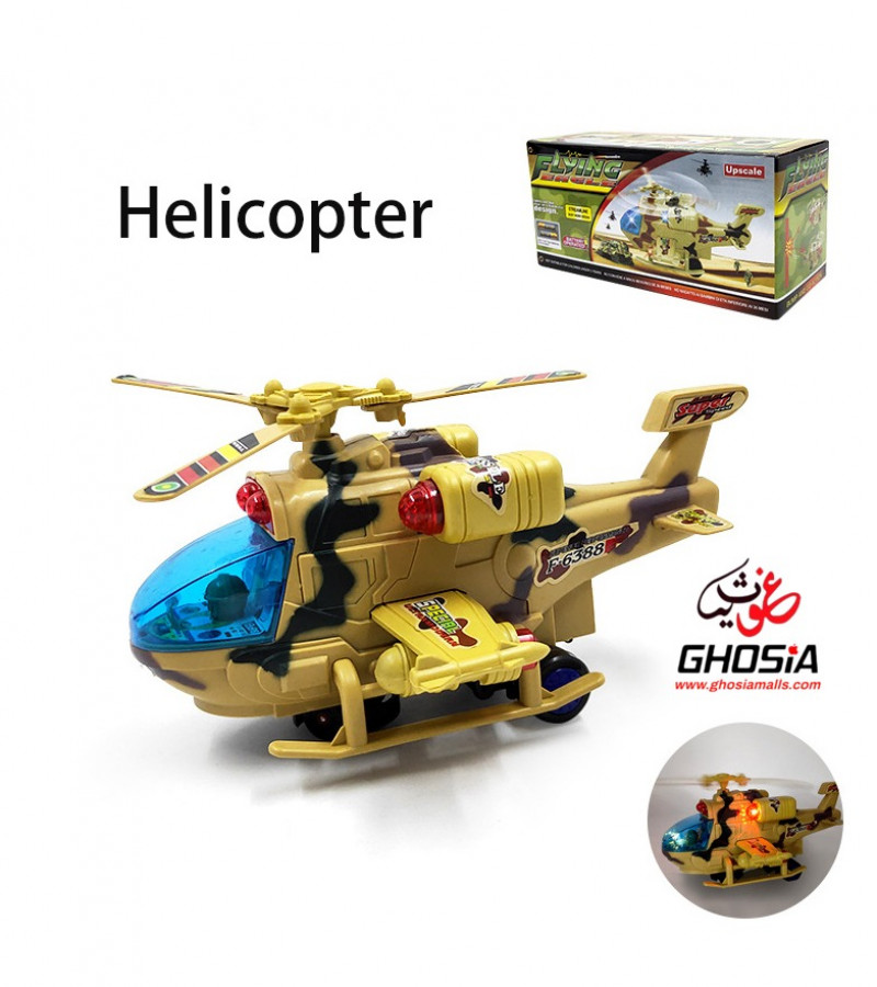 Military Bump and Go Helicopter Bump & Go Toy Chopper with Lights & Music for Kids